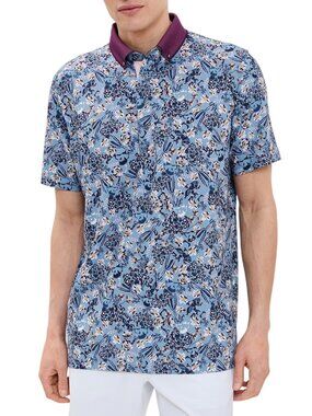 Greyson men's Desert Floral Polo Shirt size L large golf relaxed fit Bonneville